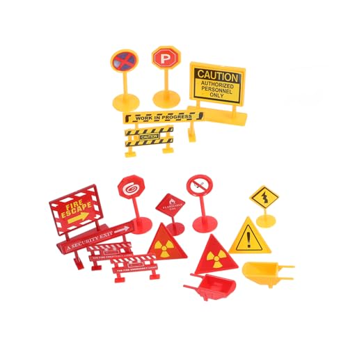 ifundom 2 Sets Miniatur-verkehrszeichen Für Jungen Und Mädchen Spielverkehrsspielzeug Erkenntnisspielzeug Für Jungen Und Mädchen von ifundom