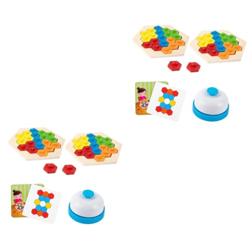 ifundom 2 Sätze Waben-Puzzle-Blöcke hölzern Spielzeug zum Sortieren von Formen fokussiert interaktive Spiele Bausteine kinderspielzeug pädagogisches Spielzeug lustiges Rätsel Schreibtisch von ifundom