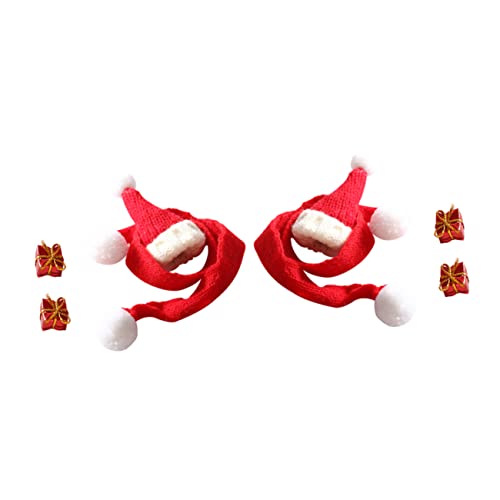 ifundom 2sätze Mini Weihnachtsmütze Und Schal Teiliges Mit Dekorativen Strickmützen Für Puppen Und Weihnachtsdeko Für Festliche Anlässe Und Kreative Bastelprojekte von ifundom