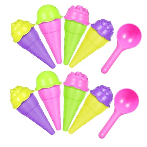 ifundom 2 Sets Kinder-Eiscreme-sandspielzeug, Kreative Sandkastenformen, Tragbares Sommer-strandspielset Für Kleinkinder, Sandburg-Werkzeuge Für Drinnen Und Draußen von ifundom
