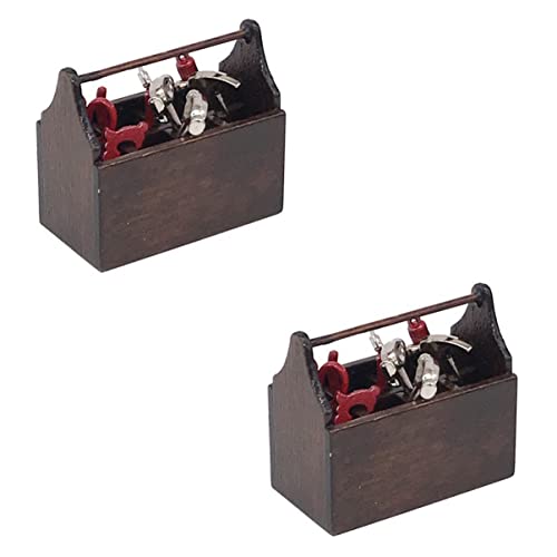 ifundom 2 Sets Mini Family Toolbox Anzug Modell Mini House Szene Matchmodell (Brown) von ifundom
