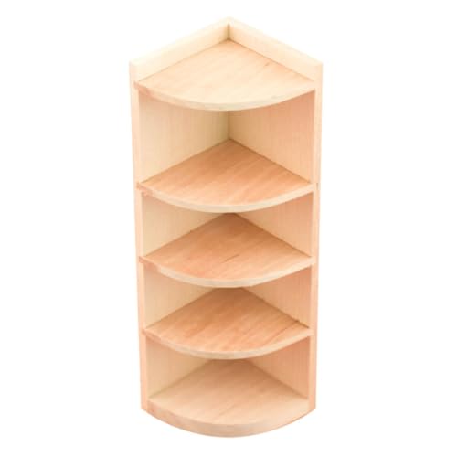 ifundom 2 Stck Puppenhaus Bücherregal aus Holz Miniaturmodell Mehrstöckiges Aufbewahrungseckschränkchen Simulation Dekoration für Kinderzimmer Zubehör von ifundom
