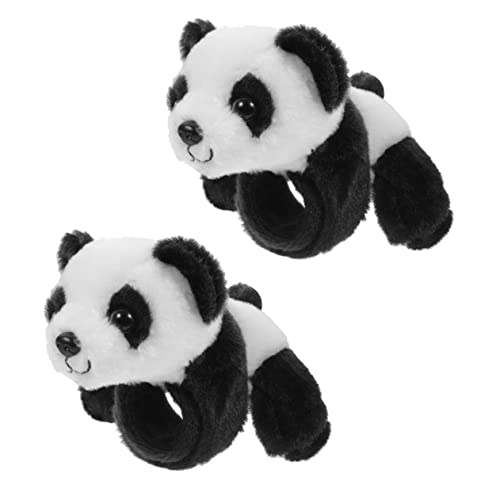 ifundom 2 Stck. Plüsch Bang Armband Slap-Bands Mit Tiermotiven Armbänder Slap-Armband- Cartoon-Tier-Slap-Bands Panda-plüsch-Slap-armbänder Flanell von ifundom