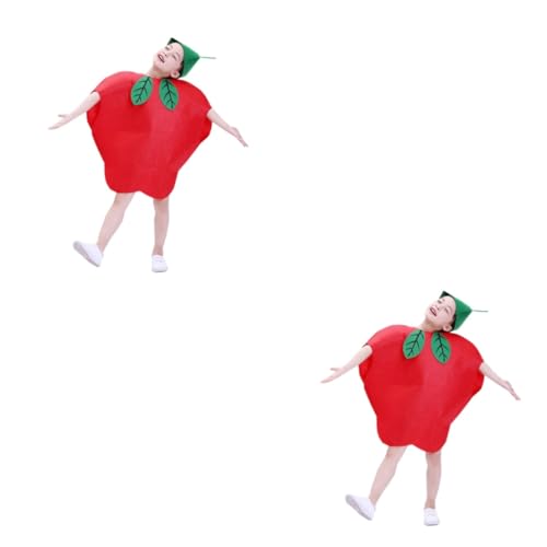 ifundom 2 Stk Gemüsekostüm Für Kinder Performance-kostüm Für Kinder Party Cosplay Kleidung Kinder Requisite Für Kindermodenschauen Weihnachtskostüm Für Kinder Obst-cosplay Kiwi Kürbis Rot von ifundom
