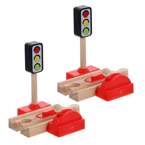 ifundom Eisenbahnschienen-Spielzeug 2 Stück Holz-eisenbahnschienen-verbindungsstücke Pädagogisches Holz-eisenbahnschienen-Set Für Kinder von ifundom