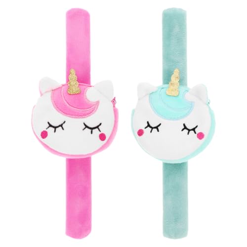 ifundom 2 Stück Einhorn-schlagarmband, Geldbörse, Süßes Tier-schnapparmband, Partygeschenk, Schlagbänder, Partygeschenk für Mädchen Und Klassenzimmerpreise von ifundom