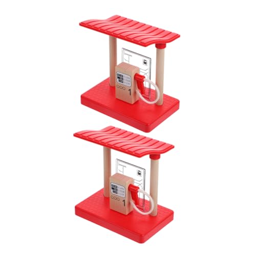 ifundom Eisenbahnschienen Aus Holz Zubehör Für Lokomotiven Und Bahnhöfe Nonk-Stil Tankstelle Zum Rollenspiel Erweiterbare Eisenbahnschienen-Sets von ifundom