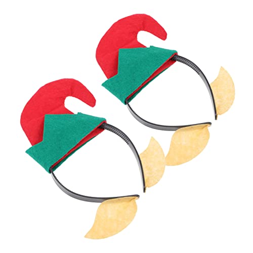 ifundom 2 Stück Elfenhut Stirnband Weihnachts Stirnbänder Für Weihnachtsdekoration Weihnachtskostüme Plüsch Zwerghüte Weihnachtsmütze Kopfschmuck In Weihnachtsmützenform von ifundom