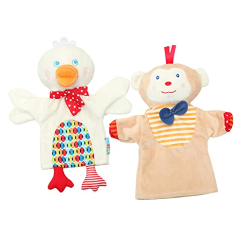 ifundom 2 Stück Ente Früherziehung Puppen Marionette Kinderspielzeug Karikatur Plüsch Tiere Bildungsspielzeug Cartoon-handpuppe Fingerpuppe Handpuppe Baumwolle von ifundom