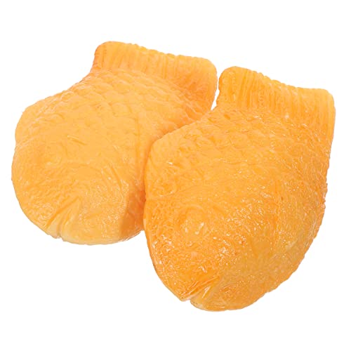 ifundom 2 Stück Gefälschter Taiyaki Kinderspielzeug Realistisches Japanisches Essen Künstliches Japanisches Essen Gefälschtes Essen Spielzeugnahrung Für Fischspielzeug Orange Harz von ifundom