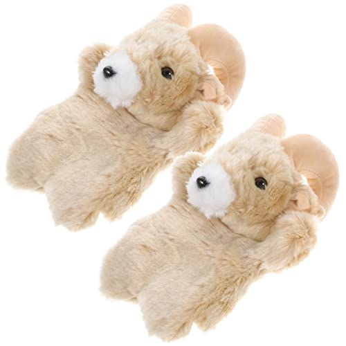ifundom 2 Stück Handpuppe Früherziehung Kinderspielzeug Farm Fingerpuppen Kleine Handpuppe Gefülltes Handspielzeug Handpuppe Schaf Kindertiere Plüsch Light Brown von ifundom