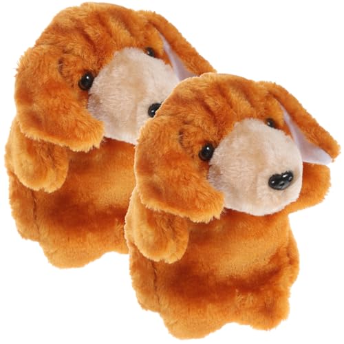 ifundom 2 Stück Handpuppe Früherziehung Puppenpuppen Kleiner Hund Die Marionetten Welpen Handpuppe Zum Geschichtenerzählen Gefüllte Handpuppe Plüsch Orange von ifundom