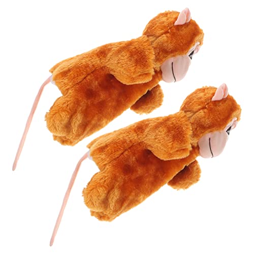 ifundom 2 Stück Handpuppe Früherziehung interaktives beschwertes Kuscheltier zabawki stymulujące rozwój Affenhandpuppe Handpuppen für Tierpuppen Plüsch Chocolate von ifundom