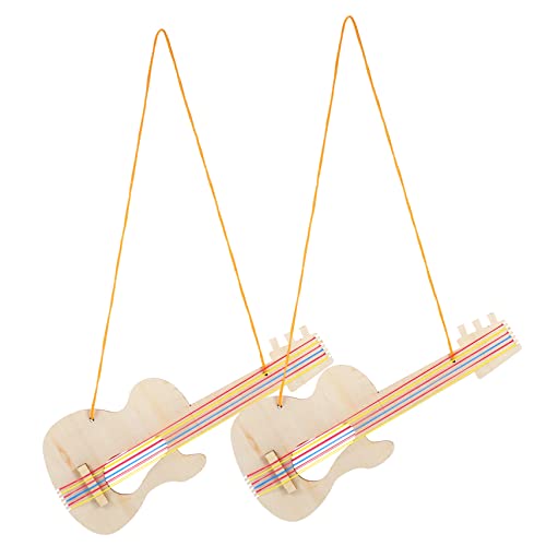 ifundom 2 Stück Holzgitarre kinderspielzeug kinderinstrumente Musikinstrument kindergitarre spielzeuge für Graffiti-Malerei, Gitarrenspielzeug DIY Gitarrenspielzeug hölzern von ifundom