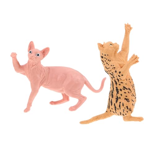 ifundom 2 Stück Katzen Actionfiguren Miniatur Katzenfiguren Katzenstatuen Und Figuren Kleine Katzenstatue Desktop Realistische Katzenmodelle Katzenskulptur Simuliertes von ifundom