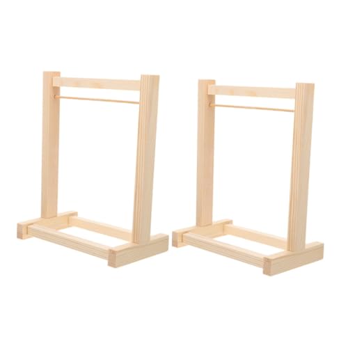 ifundom 2 Stück Kleiderständer Aus Holz Puppenkleiderständer Miniatur Kleiderständer Puppenkleiderregal Zubehör Für Puppenhausmöbel 20 cm von ifundom