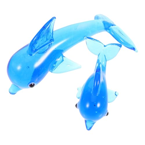 ifundom 2 Stück Handgefertigte -Ornamente Aus Glas Tierfiguren Für Die Inneneinrichtung Von Schreibtisch Und Aquarium von ifundom