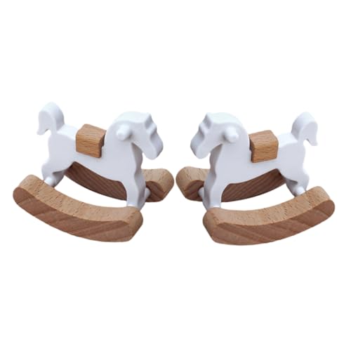 ifundom 2 Stück Kleines Holzpferd Aufblasbar Wandvertäfelung Puppenhaus Wippe Spielfigur Reitpferd Für Tierpferde Staffelei Zaumzeug Gastgeschenke Statue Country Giddy von ifundom