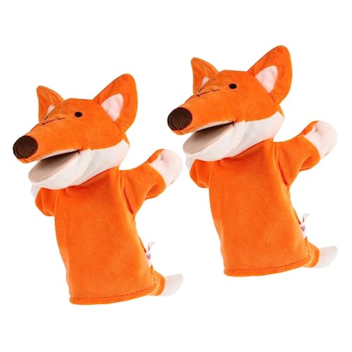 ifundom 2 Stück Krähe Handpuppe Handpuppe Cartoon-puppenspielzeug Kinderpuppen Puppen Für Weihnachtspuppenspielzeug Spielzeugpuppen Cartoon-Marionette Orange Plüsch von ifundom