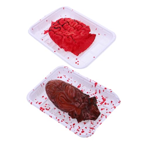 ifundom 2 Stück Lunchbox mit simulierter Orgel Halloween -Dekorationen Halloween-Party- Halloween Scherzartikel Halloween Dekoration Spukhaus Requisiten Körperorgane Requisiten rot von ifundom