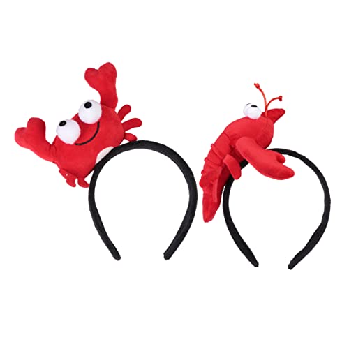 ifundom 2 Stück Lustige Teiliges Party Haarreifen mit Lobster und Krabbenmotiv Weiches Stoffmaterial Bequem und Langlebig für Halloween Weihnachten und Kostümfeste von ifundom
