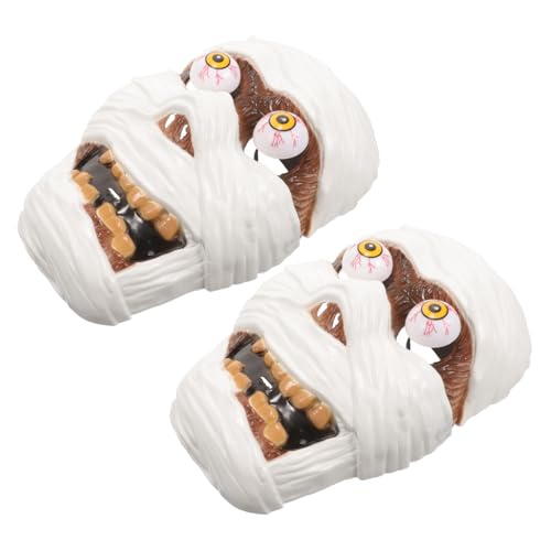 ifundom 2 Stück Masken Halloween Gruselige Halbgesichtsmaske Halloween -schädelmaske Halloween Beängstigende Masken Zombie present Maskerademaske Geisterpartykostüm Gruselige Maske Plastik von ifundom