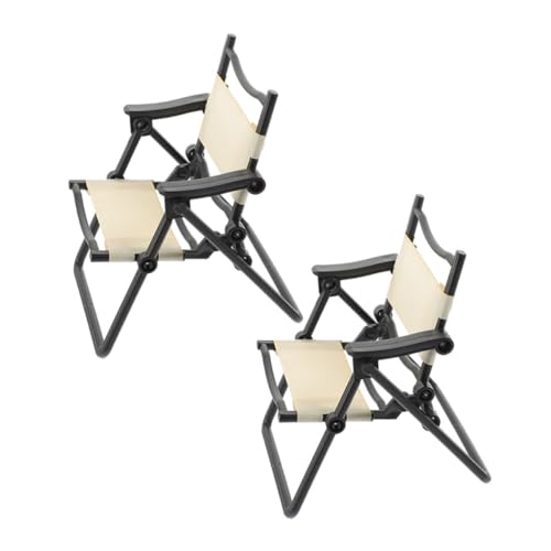 ifundom 2 Stück Mini Klappstuhl Miniatur Puppenhaus Zubehör Miniaturen Miniatur Strandstuhl Mini Strandstuhl Miniaturstühle Simulierter Strandstuhl Modell Mini Stuhl Abs Weiß von ifundom