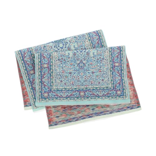 ifundom 2 Stück Mini Möbelset Puppenhaus Teppich Mini Möbelmodelle Puppenhaus Vintage Bodenteppich Teppich Tuch von ifundom