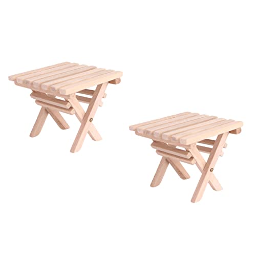 ifundom 2 Stück Miniatur Klapptisch aus Holz Teiliges Kreativer Miniatur Gartentisch für Puppenhaus Dekoration Langlebiger Kleiner Holztisch für DIY Basteln und Mini Haus Accessoires von ifundom