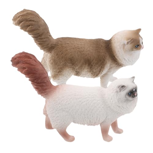 ifundom 2 Stück Miniature Kunststoff Katzenmodelle Charmante Dekoration für Schreibtische und Kinderzimmer für Sammler und DIY Projekte von ifundom