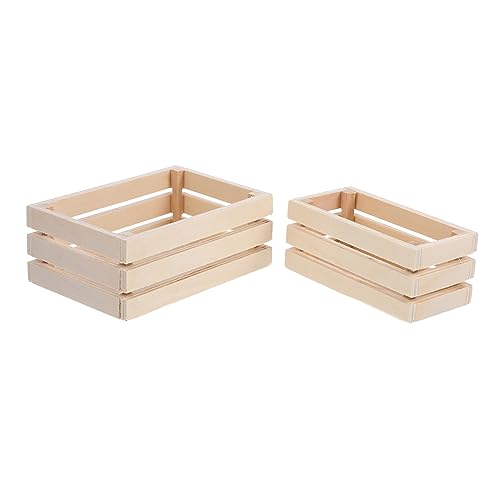 ifundom Miniatur-kisten-spielzeugset Für Puppenhaus Aufbewahrungskorb Aus Holz Miniaturmöbel Vortäuschen Für Kinder von ifundom