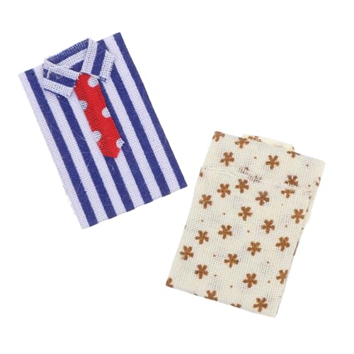 ifundom 2 Stück Puppenhaus Kleidung für Figuren Stabiles Stoff-Shirt für Rollenspiele und Dioramen Vielseitig Kompatibel mit Puppenzubehör von ifundom