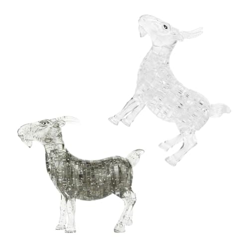 ifundom 2 Stück Puzzle Ziegenskulpturen aus Kunststoff Detailreiche Realistische Tierfiguren als Moderne Wohnraumdekoration Interaktive Geschenkidee für Weihnachten und Besondere Anlässe von ifundom