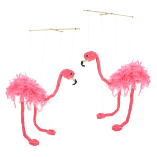 ifundom 2 Stück Schnur Marionette Flamingo-Puppen Pelzige Tierpuppe Figurenhandwerk Puppenspiel-Requisite Zubehör Für Puppenspiele Lustige Figur Handwerk Flamingo- Plüsch Rosa von ifundom