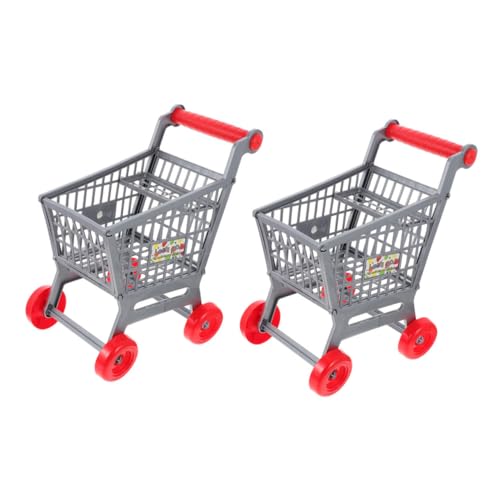 ifundom 2 Stück Simulation Einkaufswagen Rollenspiel Mini Spielküche Für Kleinkinder Zappelspielzeug Einkaufswagen Spielzeugkarren Simulation Trolleys Trolleymodelle Puppen Lagerregale von ifundom
