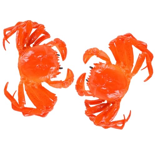 ifundom 2 Stück Simulationskrabbenmodell Lernsimulation Krabbe Spielset Kreative Krabbe Krabben-Ornament Kreative Simulationskrabbe Krebs Lernen Partykrabbe PVC von ifundom