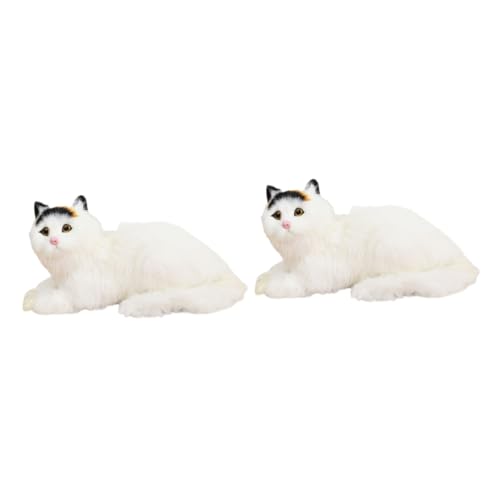 ifundom 2 Stück Simulierte Katzenschmuck realistische Kätzchenmodelle Kätzchen Plüschtiere Kätzchen-Ornamente Kätzchen realistisches Kätzchen PP Baumwolle Zufällige Farbe von ifundom