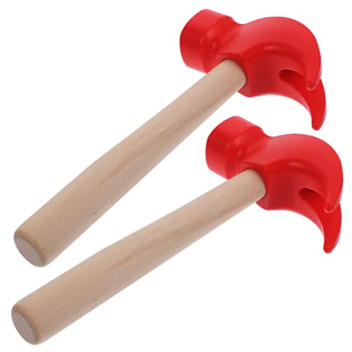 ifundom 2 Stück Spielzeughammer für kinderspielzeug Werkzeug Hammer Holzhammer Kinderhandwerkzeug glowingtoy gefälschter Hammer hämmern Plastik rot von ifundom
