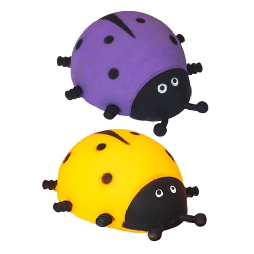 ifundom 2 Stück Stressabbau Marienkäfer Quetschball Dehnbares Zappelspielzeug Weiches Insektenspielzeug für Sensorisches Fidget zur Entspannung und Stressreduktion von ifundom