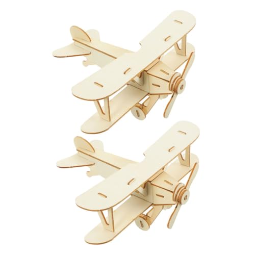 ifundom 2 Stück Teiliges DIY Flugzeug Modellbausatz aus Holz Bemalbar Kreatives Bauspielzeug für Realistisches Holzflugzeug Fördert Teamwork und Künstlerische Fähigkeiten Bastelset von ifundom