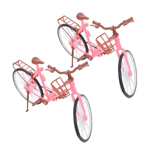 ifundom 2 Stück Teiliges Dekoratives Fahrradmodell Rosa Umweltfreundliche Desktop Dekoration für Wohnzimmer und Weinschrank Niedliches Miniatur Fahrrad Ornament für Stilvolle von ifundom