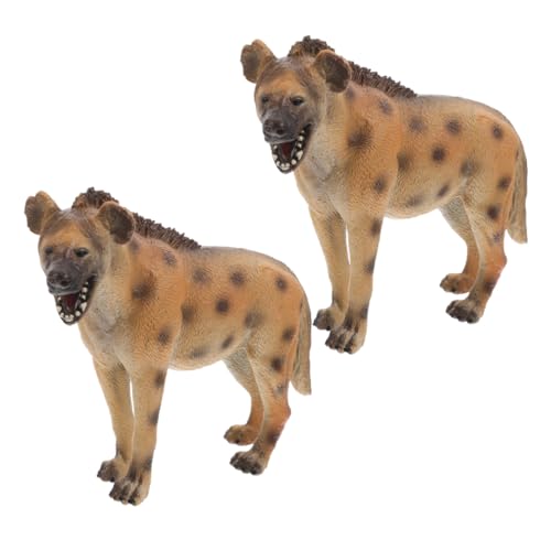 ifundom 2 Stück Teiliges Hyänen Modellspielzeug aus Kunststoff Realistische Afrikanische Wildtier Figuren für Pädagogisches Tierlernspielzeug Interaktives für Spiel und Sammlung von ifundom