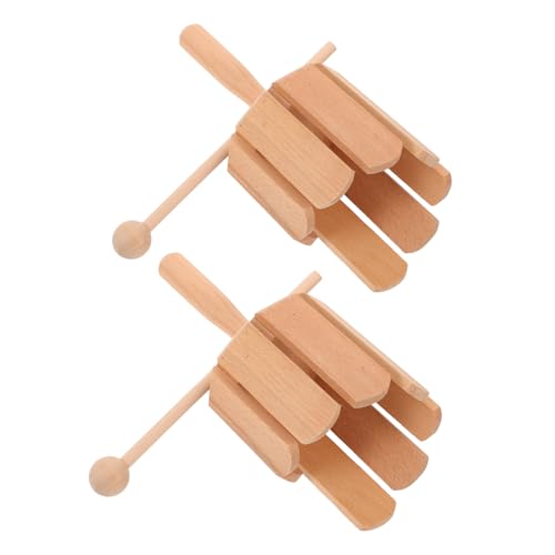 ifundom 2 Stück Teiliges Orff Percussion Instrument aus Naturholz mit Klängen und Schlägel Rhythmisches Lernspielzeug für Kleinkinder Vielseitiges Montessori Musikspielzeug Koordination von ifundom