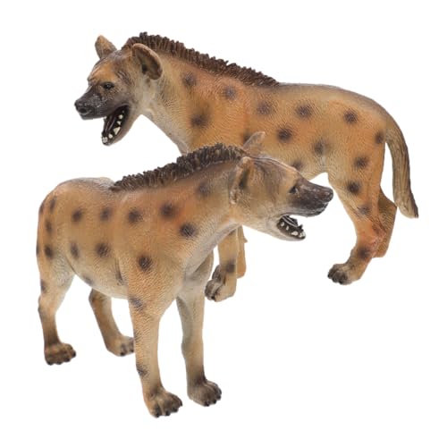 ifundom 2 Stück Teiliges Realistisches Hyänenmodell Detailgetreue Wildtierfigur aus Kindersicherem Kunststoff Pädagogisches Lernspielzeug für Kooperatives und Sammlung von ifundom