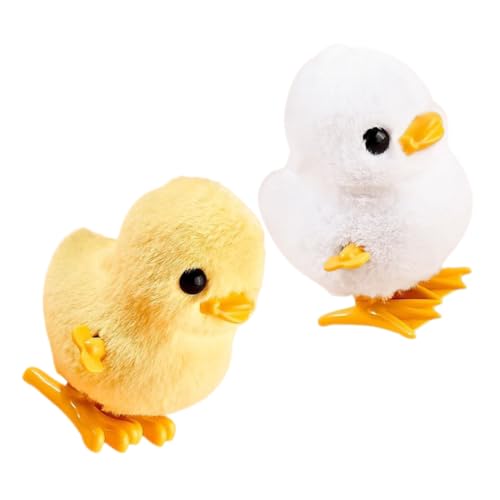 ifundom 2 Stück Uhrwerk-plüsch-küken Aufgeben Simulation Aufziehspielzeug Tierisches Cartoon-tierspielzeug Kinderspielzeug Kindertierspielzeug Festival- PVC von ifundom