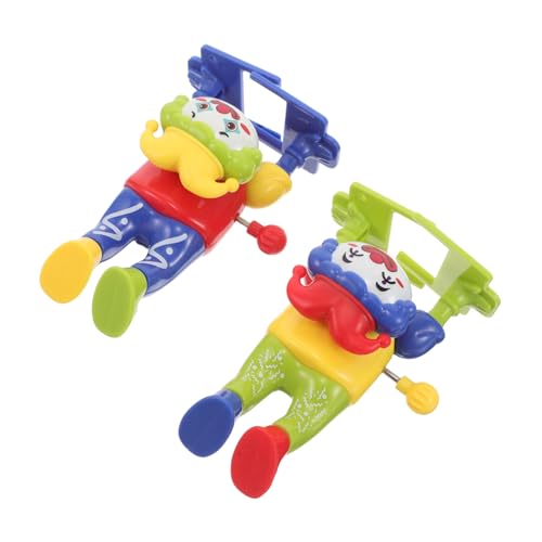 ifundom 2 Stück Umgedrehtes, Bewegliches Clown-Spielzeug Für Kinder, Lustiger, Taumelnder Clown Mit Aufziehmechanismus, Aufzieh-Clown-Spielzeug, Clown-aktionsspielzeug von ifundom