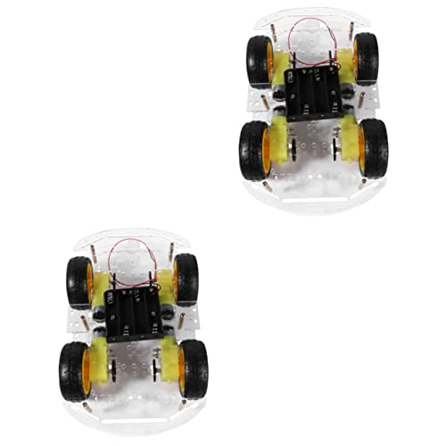 ifundom 2st Smart-car-Chassis Mit Vier Rädern Chassis-kit Für Roboterautos Roboterbausatz Roboter-Chassis DIY-Auto Ferngesteuerte Autos Auto-Chassis Selbst Plastik Spielzeug Wagen Kind von ifundom