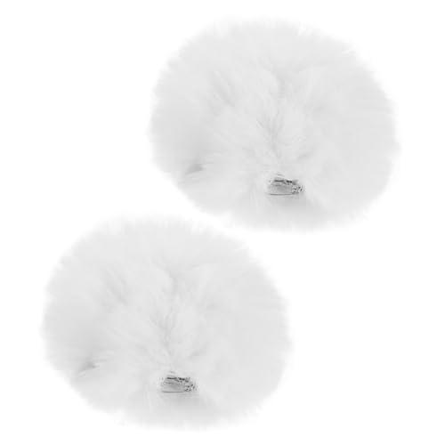 ifundom 2 Stück Weiße Plüsch Kaninchenschwänze Abnehmbar Pom Pom Clips für Damen Cosplay Kostüm Zubehör für Halloween Party von ifundom