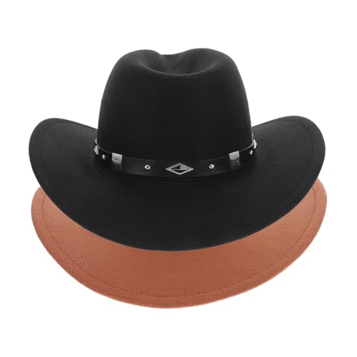 ifundom 2 Stück Western Cowboy Hüte aus Polyester für Damen und Herren Leichter Strapazierfähiger Ranch Hut mit Breiter Krempe für Wild West Partys Rodeo Kostüme Camping und Reiten ifundom 2 Stück Western Cowboy Hüte aus Polyester für Damen und Herren Leichter Strapazierfähiger Ranch Hut mit Breiter Krempe für Wild West Partys Rodeo Kostüme Camping und Reiten von ifundom
