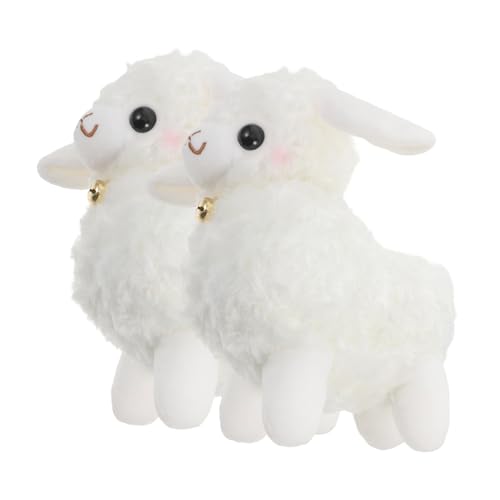 ifundom 2 Stück kleines Wollplüschtier Hühner Lamm Hase Kuscheltier Toys weiche kuscheltiere ausgestopfte Schafpuppe gefüllter Schafplüsch Baumwolle Weiß von ifundom